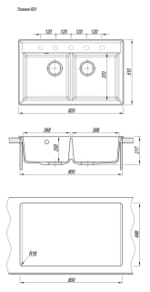 Кухонная мойка Florentina Тоскана 820 песочный
